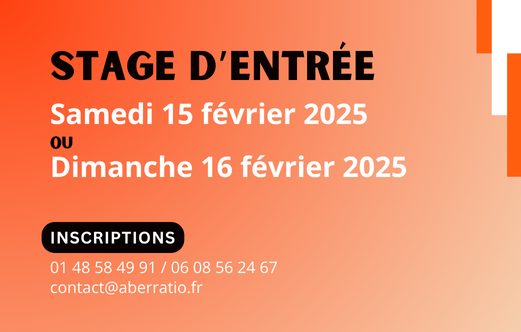 Stage d'entrée 15 et 16 février